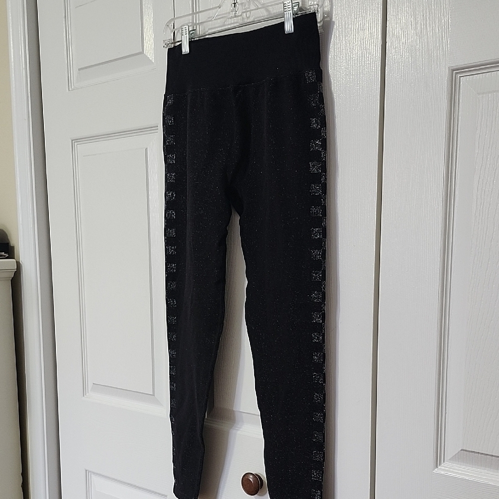 PINK Victoria's Secret Black Sparkle Leggings - Picture 2 of 5